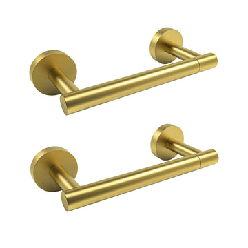 Gold 2 Pack Toilet Paper Holder Stainless Steel Double Post Pivoting Toilet Paper Roll Holder Wall Mounted