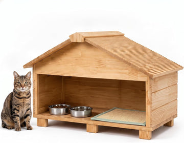 Wooden Cat House for Outside Waterproof 35.4 × 22 × 22 Inch