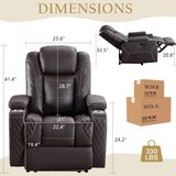 Home Theater Recliner Chair - Power Recliner Sofa Chair with Adjustable Headrest Faux Leather Reclining Chair