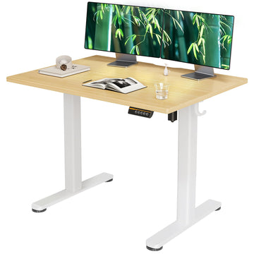 Electric Height Adjustable Standing Desk, 40x24 Inch, Bamboo
