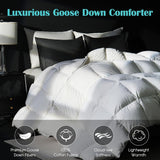 Goose Feather Down Fiber Comforter King, 100% Cotton Cover Ultra Soft Fluffy Duvet Insert King