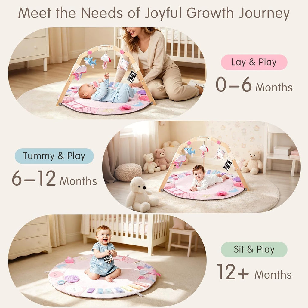 Play Gym&Activity Mat,5 Development Zones Tummy Time Mat