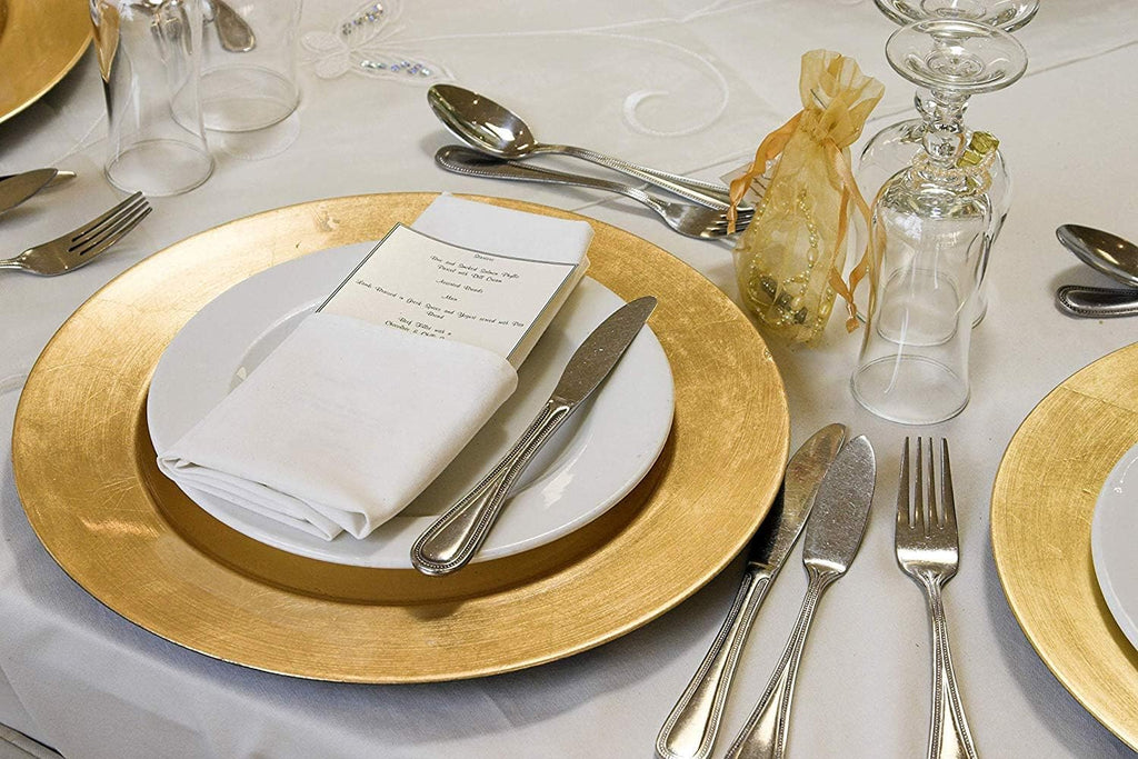 13-Inch Gold Metallic Charger Plates Set of 12 Dinner Chargers (12-Pack)