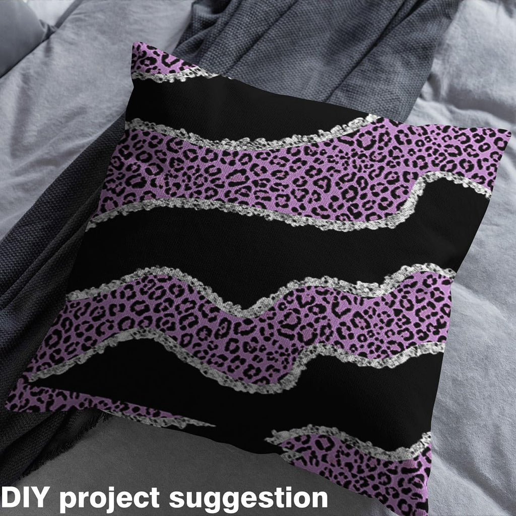 Purple Leopard Print Fabric by The Yard Safari Animal Upholstery Fabric for Sewing Crafting Cheetah Print Soft