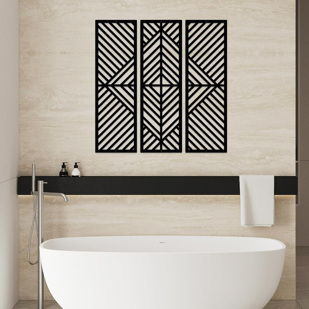 Geometric Home Metal Wall Decor, Minimalist Modern Wall Art - Set of 3