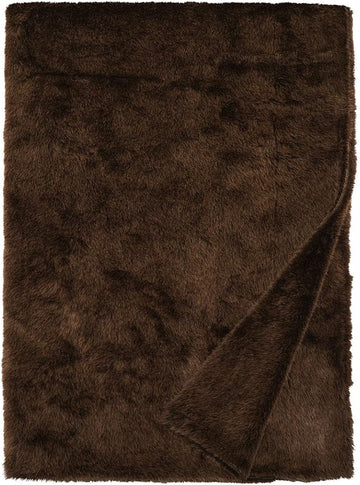 Kodiak Faux Fur Throw Reversible Plush Blanket with Cuddle Fur Back Rustic Lodge Cabin Luxury Bedroom Living Room