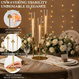 3-Arm Gold Candelabra, Tall Candle Stick Holder 23.03",Candelabras with Glass Lampshade & Heavy Base - Ideal