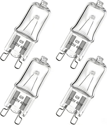 4 Pcs WB25T10102 Lamp Halogen Bulb G9 40W 120V, High Temperature Resistant Oven Light Bulb Replacement for Microwave