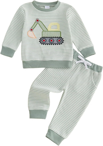 Toddler Baby Boy Fall Clothes Winter Outfits Sweatshirt and Pants Set