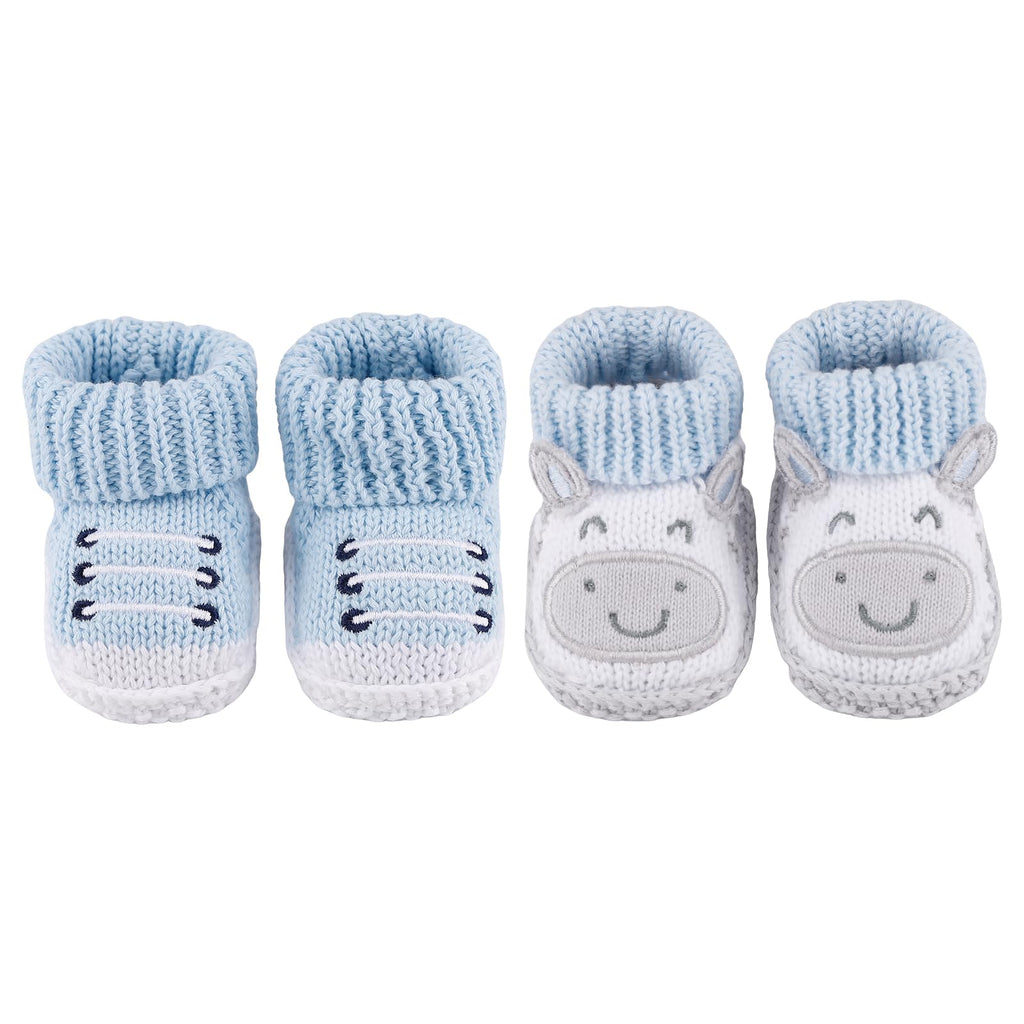 Newborn Knit Booties Soft Baby Socks for Infant (Blue, )