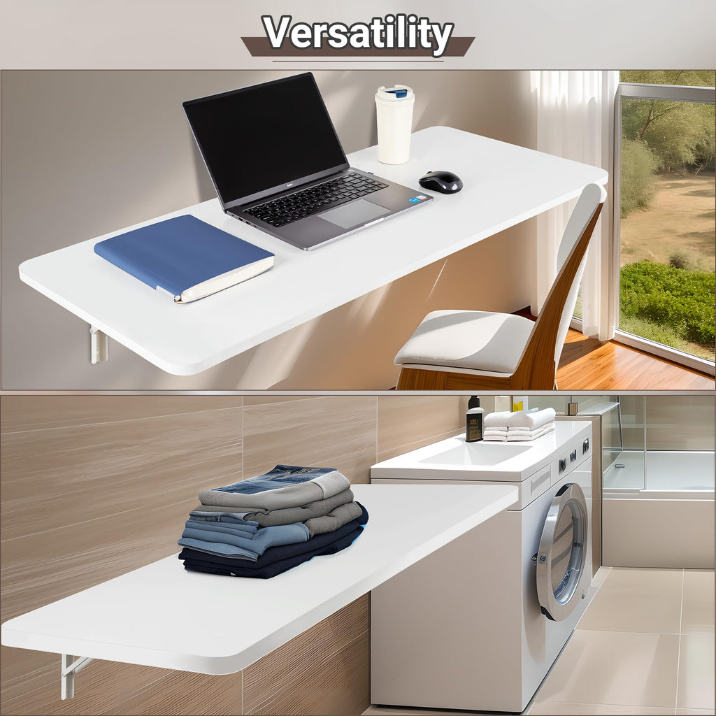 Wall Mounted Folding Table 47.2"L x 19.7"W, White