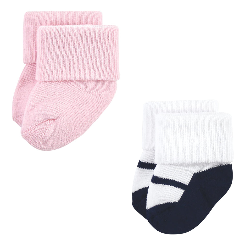 Unisex Baby Newborn Socks, Coral Sparkle