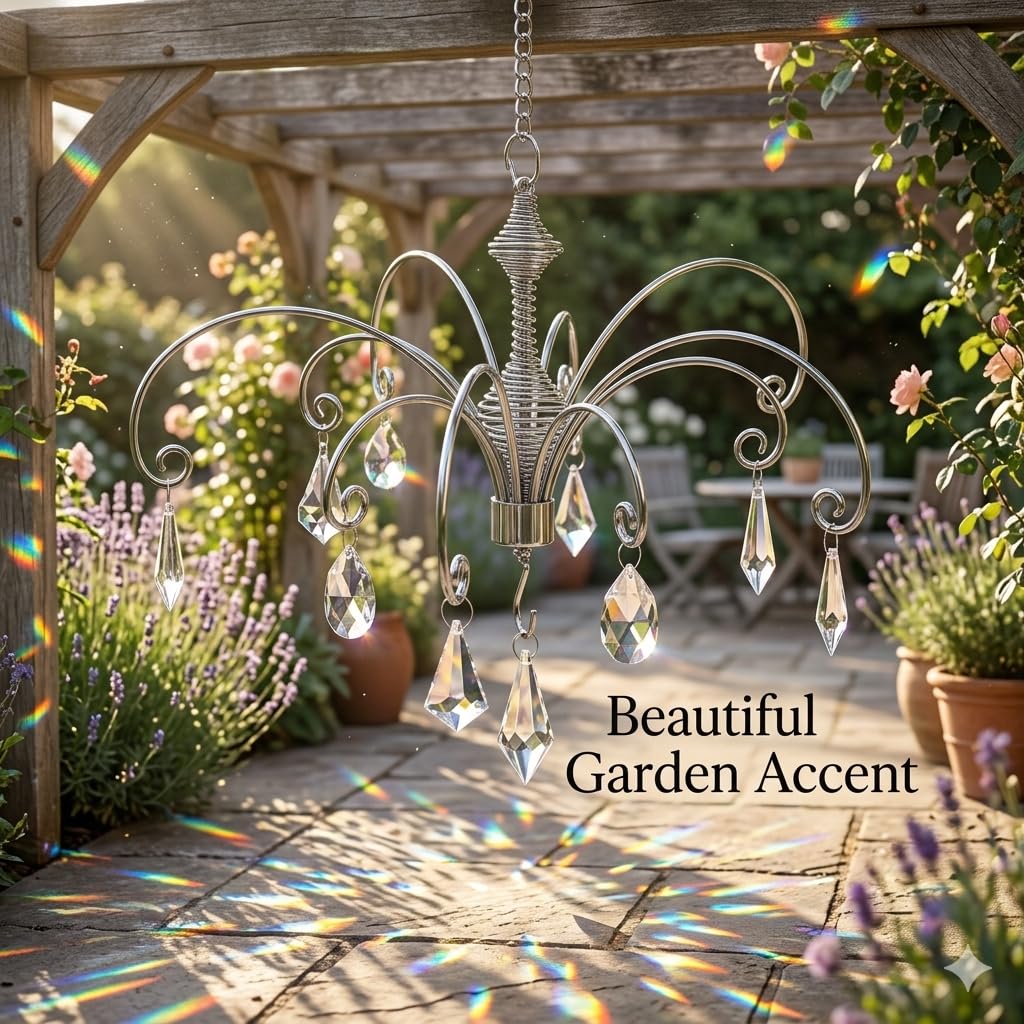 Crystal Suncatcher 2 Pcs 12" Prism Window Hanging Display Silver