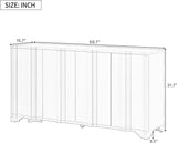 59.7" Modern Buffet Cabinet with 4 Linear Doors
