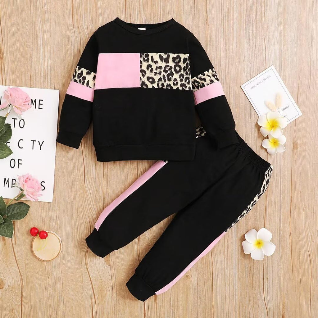 Toddler Girl Clothes Fall Winter Outfits Long Sleeve Leopard Sweatshirt Tops Pants Set 2 Pcs