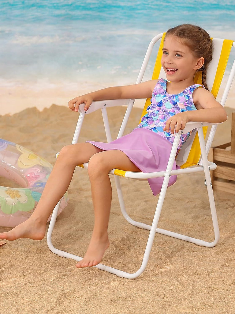 Girls One Piece Swimsuit with Skirt Bathing Suit Swim Dress