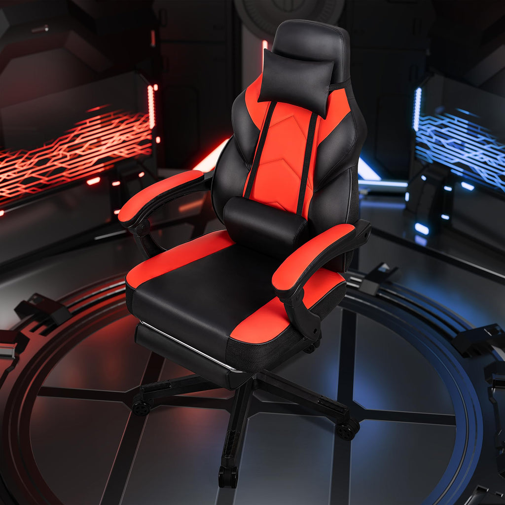 Gaming Chairs for Adults, Computer Chair with Footrest, High Back, Big and Tall Gamer Chair's with Massage Lumbar