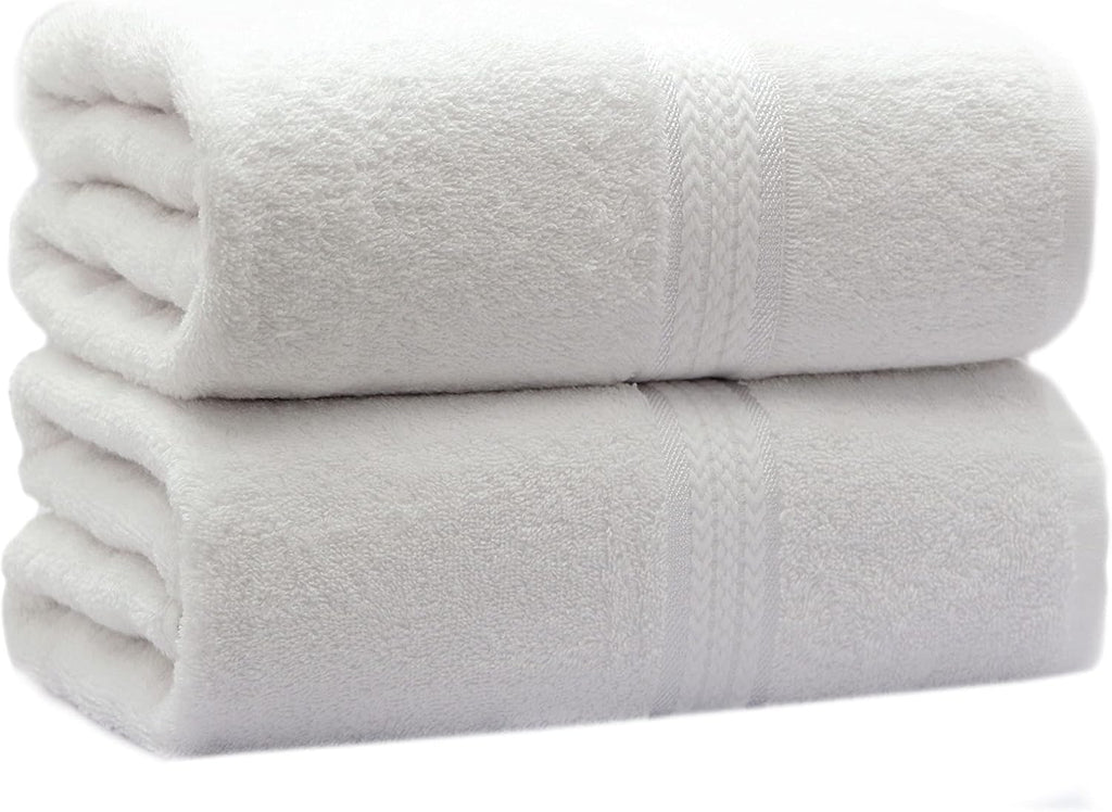 Ultra Soft Bath Sheet - 2 Pack 100% Ringspun Cotton Towels | Oversized 35x70 inches White Bath Sheet Towel