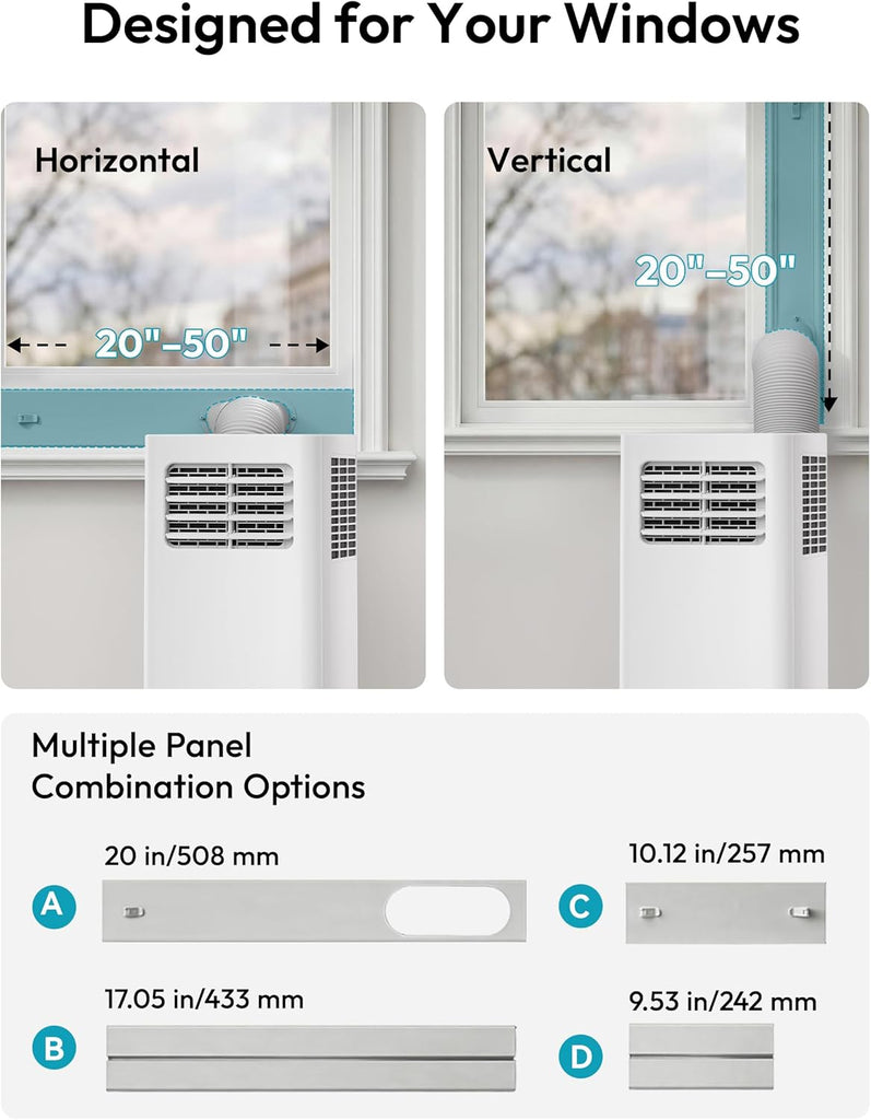 8,000 BTU Portable Air Conditioners, 4-in-1 Air Conditioner Portable Up to 350 Sq.Ft., Portable AC Unit with Cool