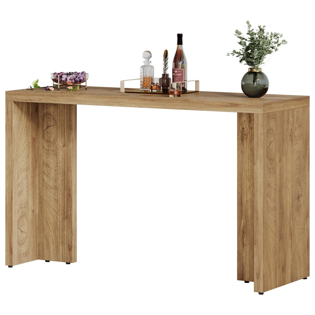 55.12-Inch Long Bar Table, Farmhouse Counter Height Pub Table