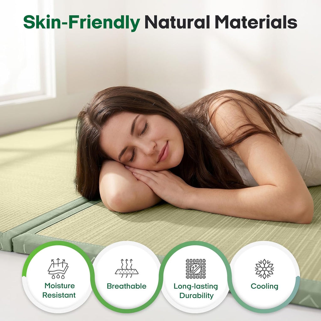 Japanese Tatami Mat, Foldable Floor Sleeping Pad Futon Mattress