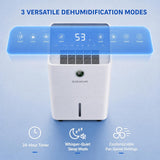 150 Pint Dehumidifier for Basement with Pump,Commercial Dehumidifier with Drain Hose for Home