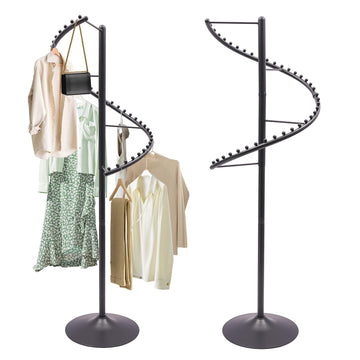 Spiral Rotating Clothing Rack, 360° Spiral Retail Costumer Garment Rack