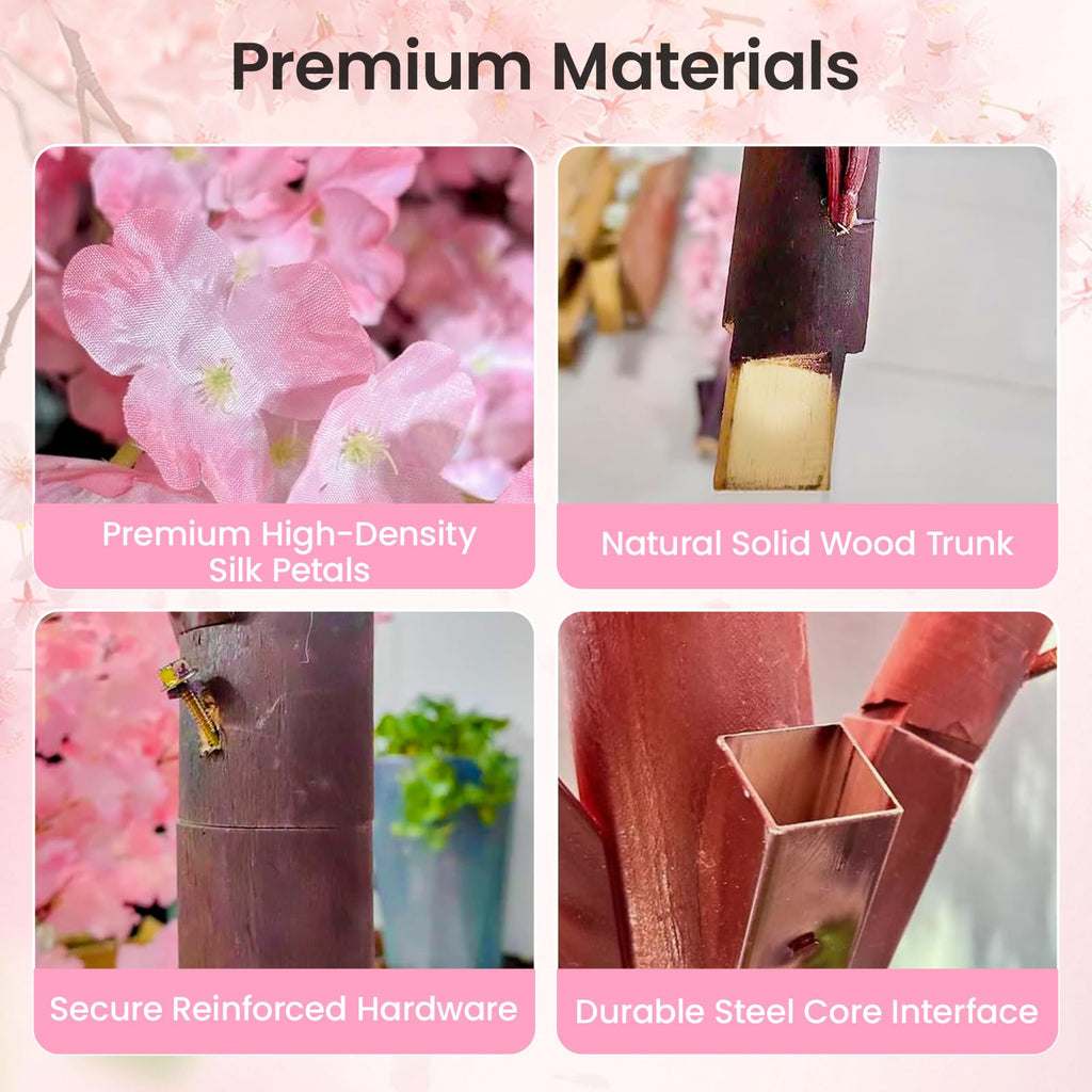 8.2FT Artificial Pink Cherry Blossom Tree, Faux Sakura Indoor Decor