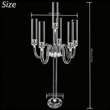 Acrylic Candelabra Centerpieces for Tables, 37.4in Tall 6 Arm Acrylic Candle Holder for Taper LED Candles, Clear