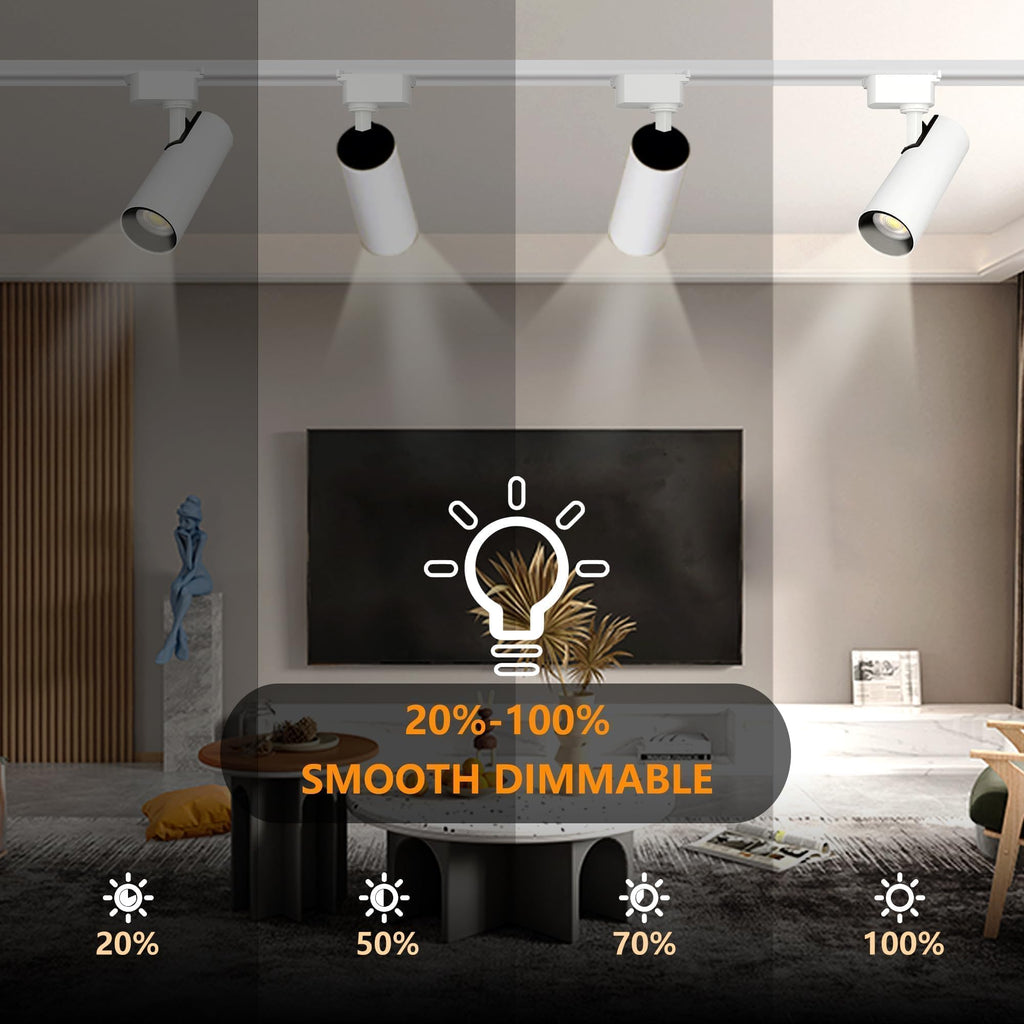 Plug in H Type LED Track Lighting Kits Dimmable Adjustable Angle Heads