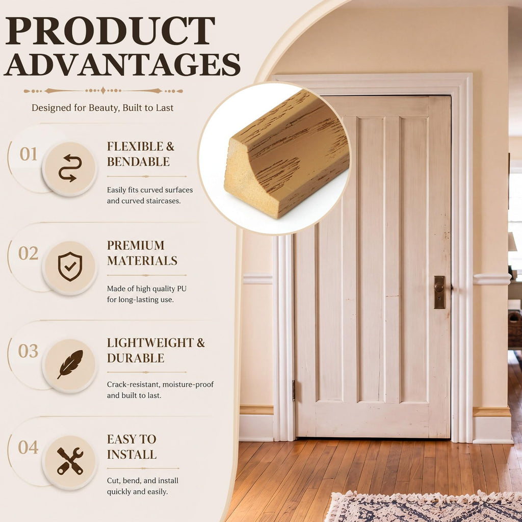 Flexible Cove Molding, 3/4" Thick x 3/4" Wide x 8 ft Long