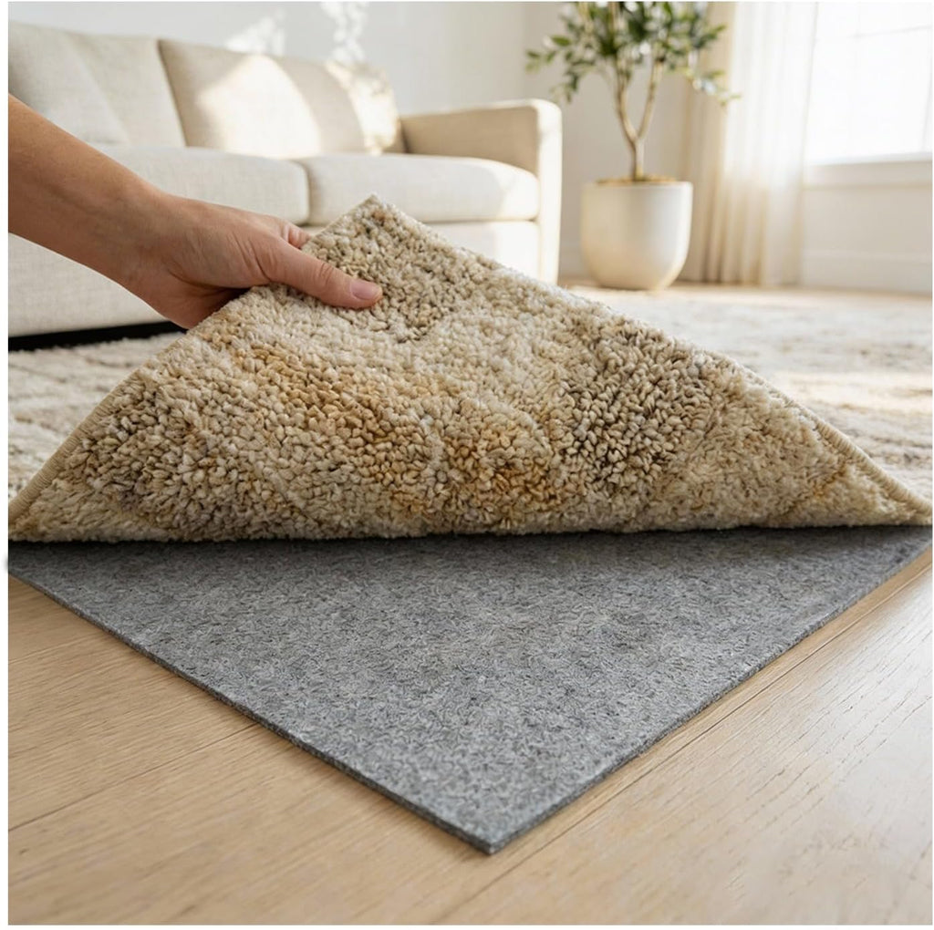 Felt Rug Pad with Gripper Dots, 2x8 Ft Non-Slip Rug Underpad with PVC Backing, 1/6" Thick Cushioned Carpet Pad - Set of 16