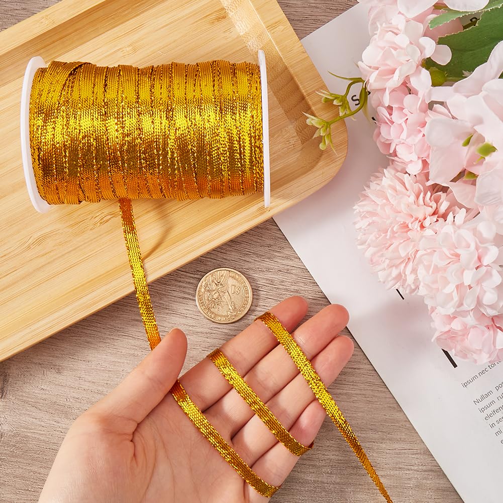 109 Yards Gota Patti Trim Rolls 1/4" Metallic Lace Trim Ribbon Decorative Embroidery Edge Trimming with Plastic Spool