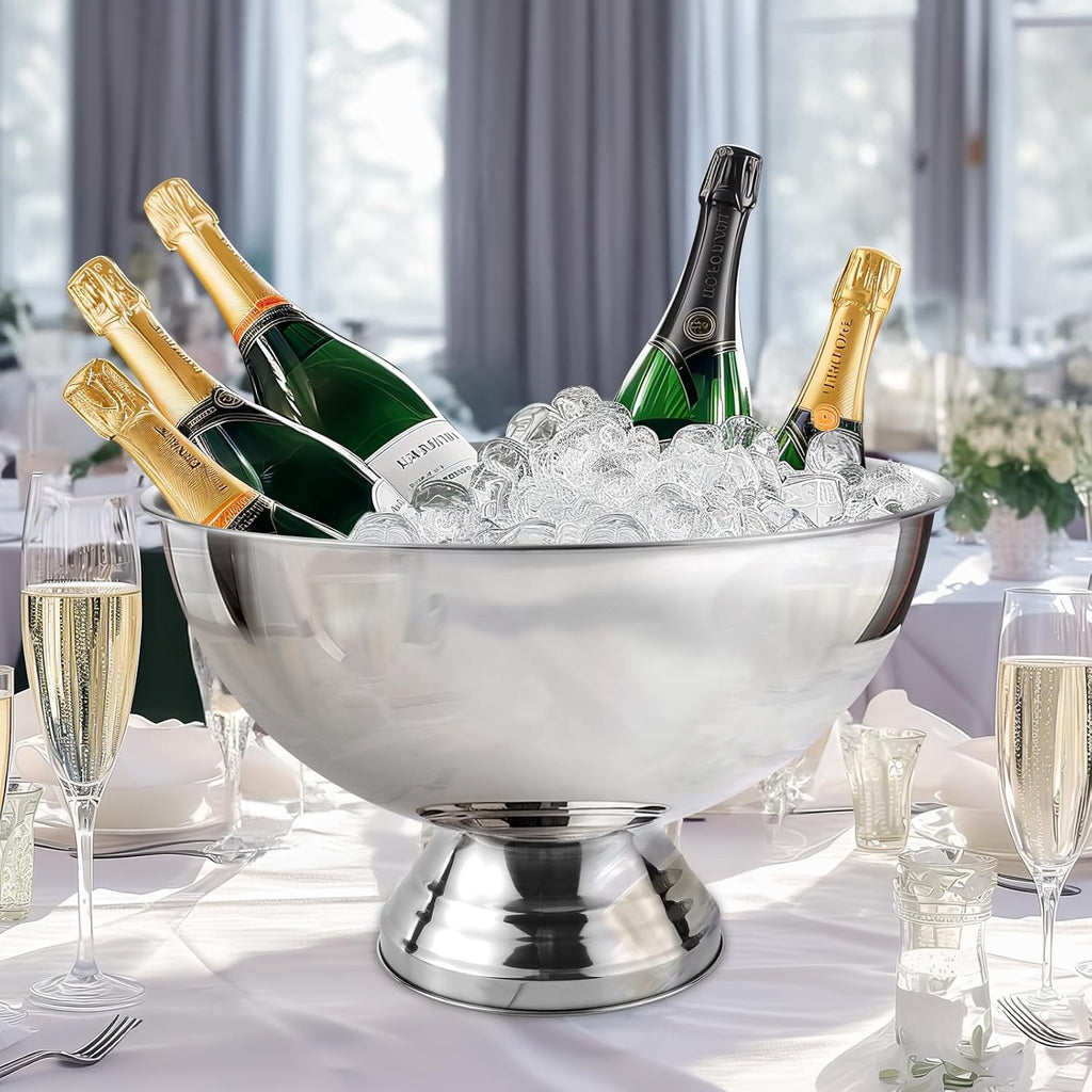 12L Premium Large Size Ice Bucket, Stainless Steel Champagne Bucket for Parties with Great Performance and Sleek