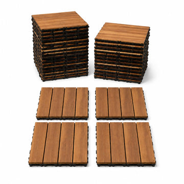 36 Pcs Patio Tiles, Interlocking Deck Tiles Outdoor with 32 Support Points, Deck Flooring Outdoor Waterproof All
