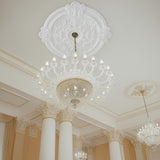47.24 Inch Large Ceiling Medallion for Light Fixtures, 47.24"OD x 3.15"ID, Thermoformed Classic PVC Design Primed