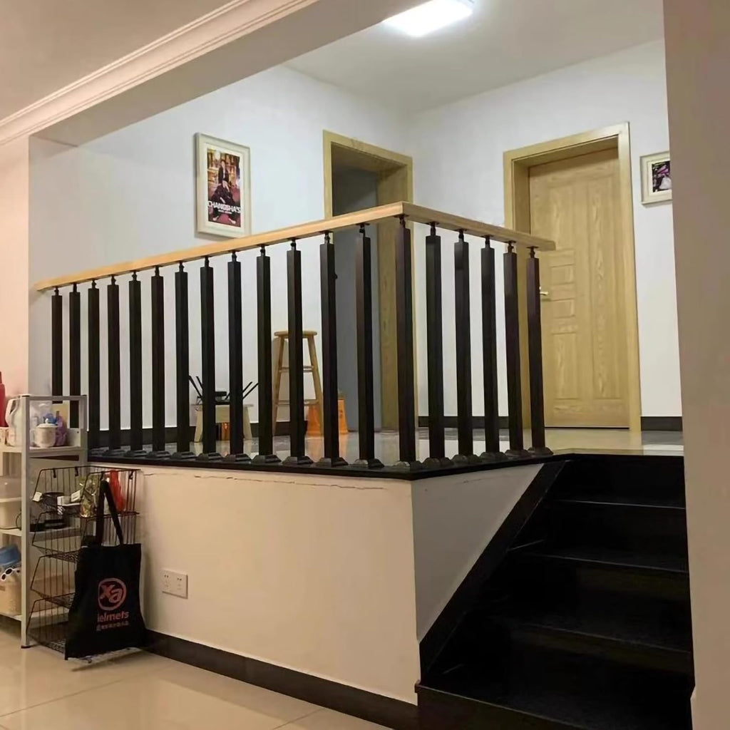 34/36/38/40/42in Stair Railing Posts, Indoor Outdoor 270°Adjustable Metal Baluster Post, Staircase Balusters with
