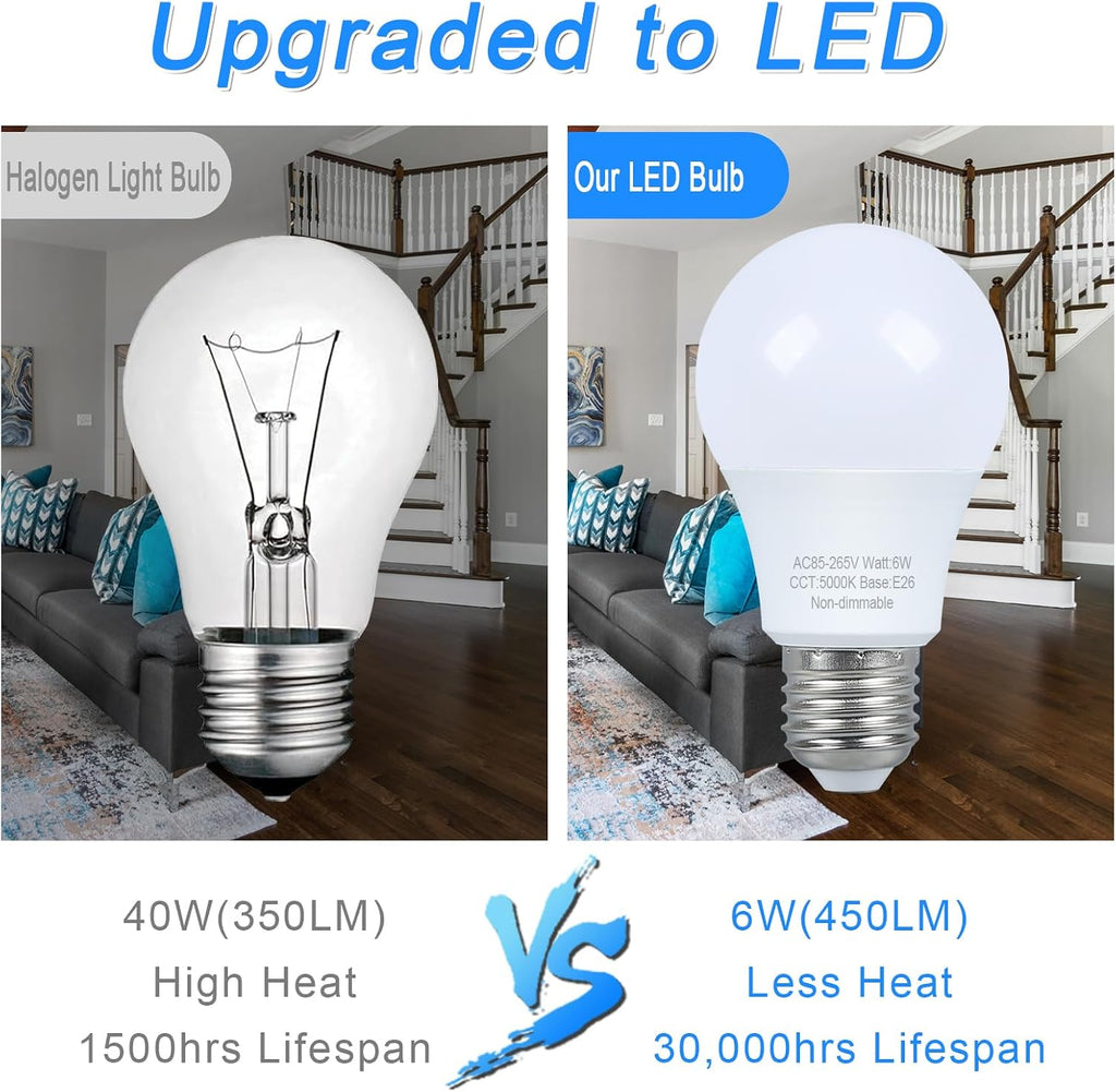 LED Light Bulbs 40 watt Equivalent, Daylight 5000K, E26 Base