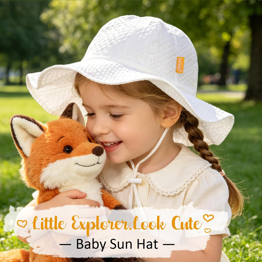 Baby Sun Hat Toddler Boy Girl Adjustable Outdoor Beach Hat Kids Wide Brim