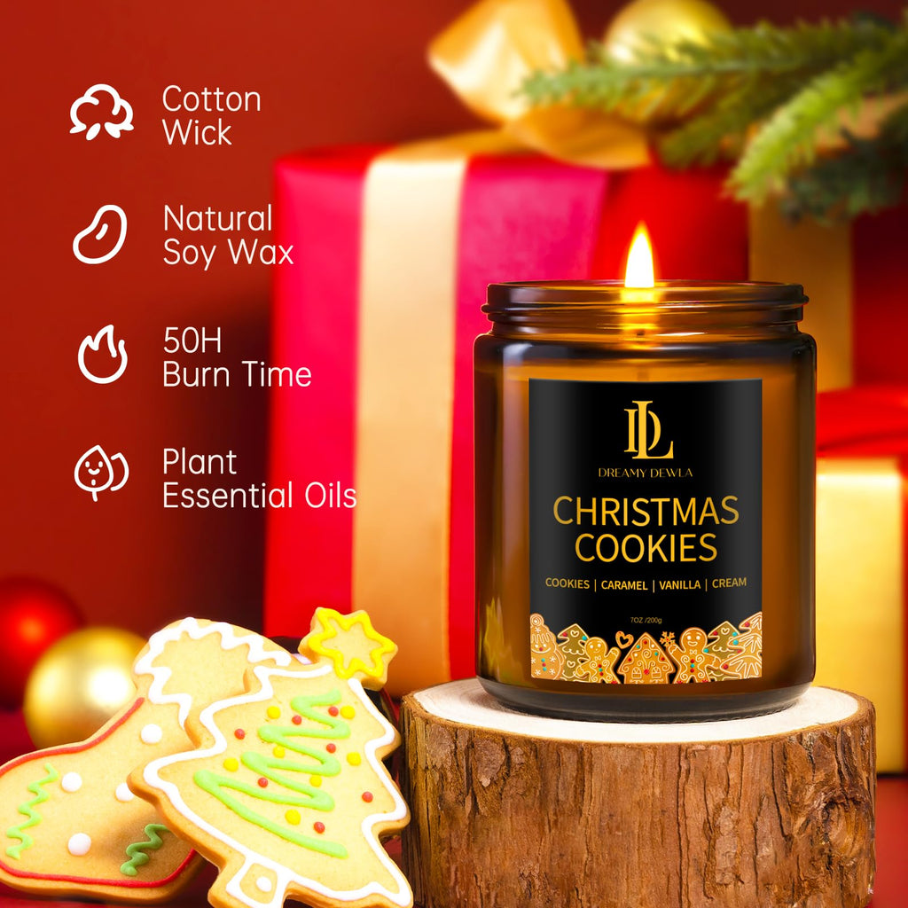 Christmas Candles Set Scented, 4Pack 28oz, Soy Wax
