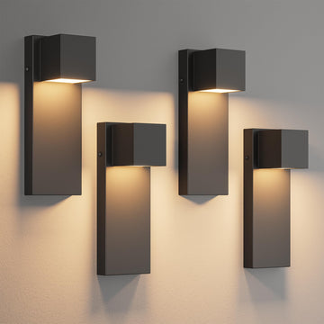 4 Pack 13" Modern Outdoor Led Wall Light, 16W 3000K 1200Lumen Porch & Patio Hardwired Wall Mount Wall Sconces, Exterior
