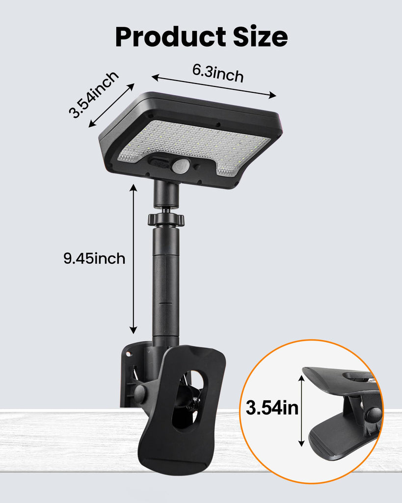 Clip On Solar Lights Outdoor, Motion Sensor Outdoor Lights, 92 LEDs Solar Fence Lights Outdoor