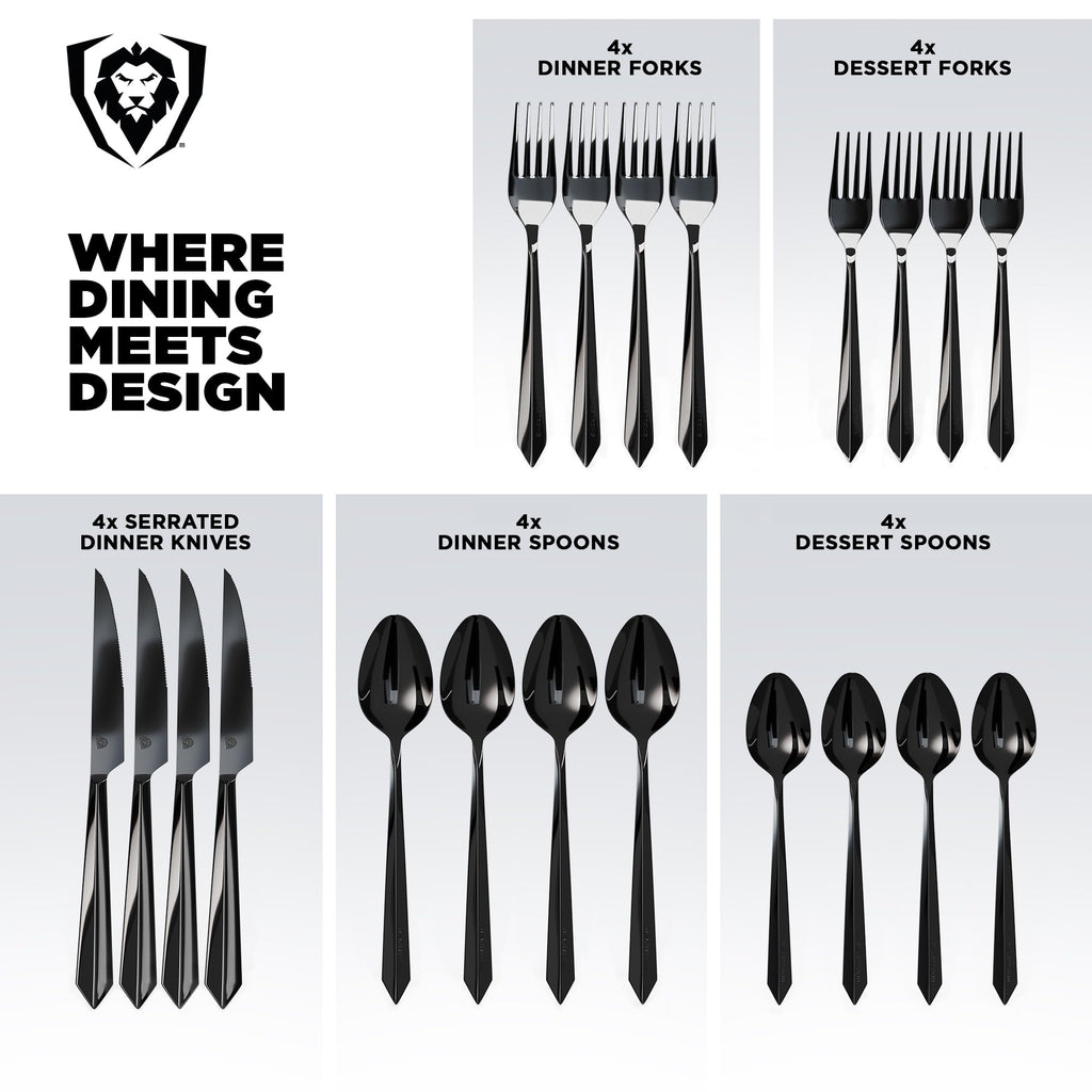 20-Pc Black Flatware Set - High-Carbon Stainless Steel