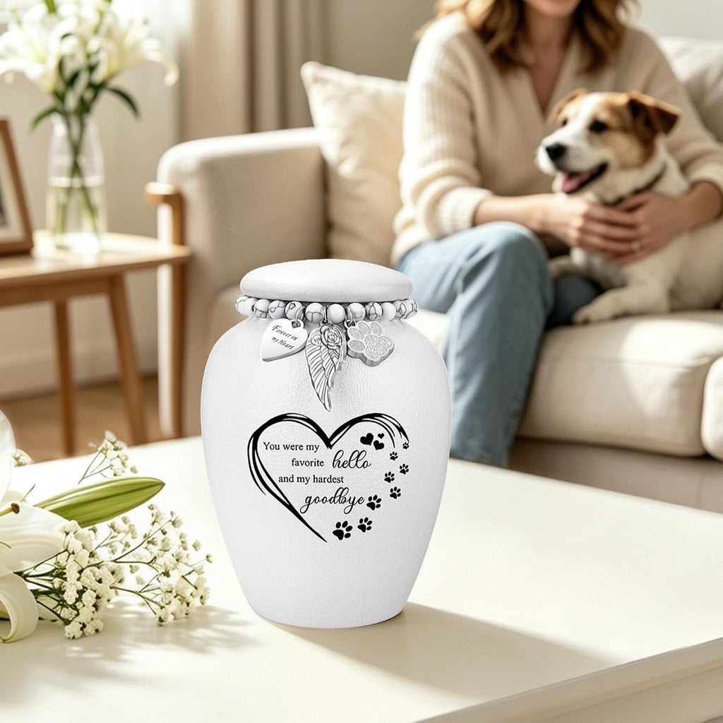 Pet Urns for Cats Dog Urns for Ashes 4.8" Pet Urn Ceramic Small Urns
