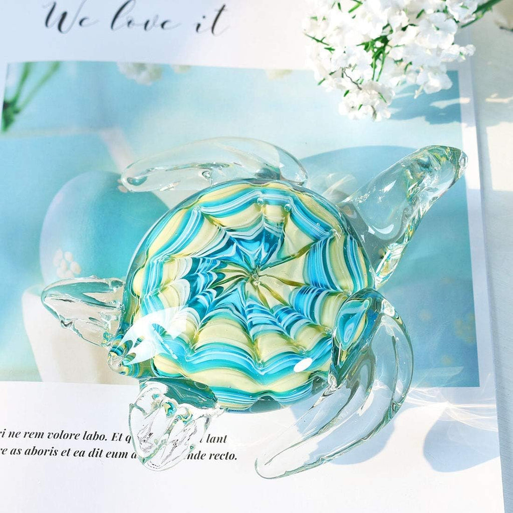6" Blown Glass Sea Turtle Figurine