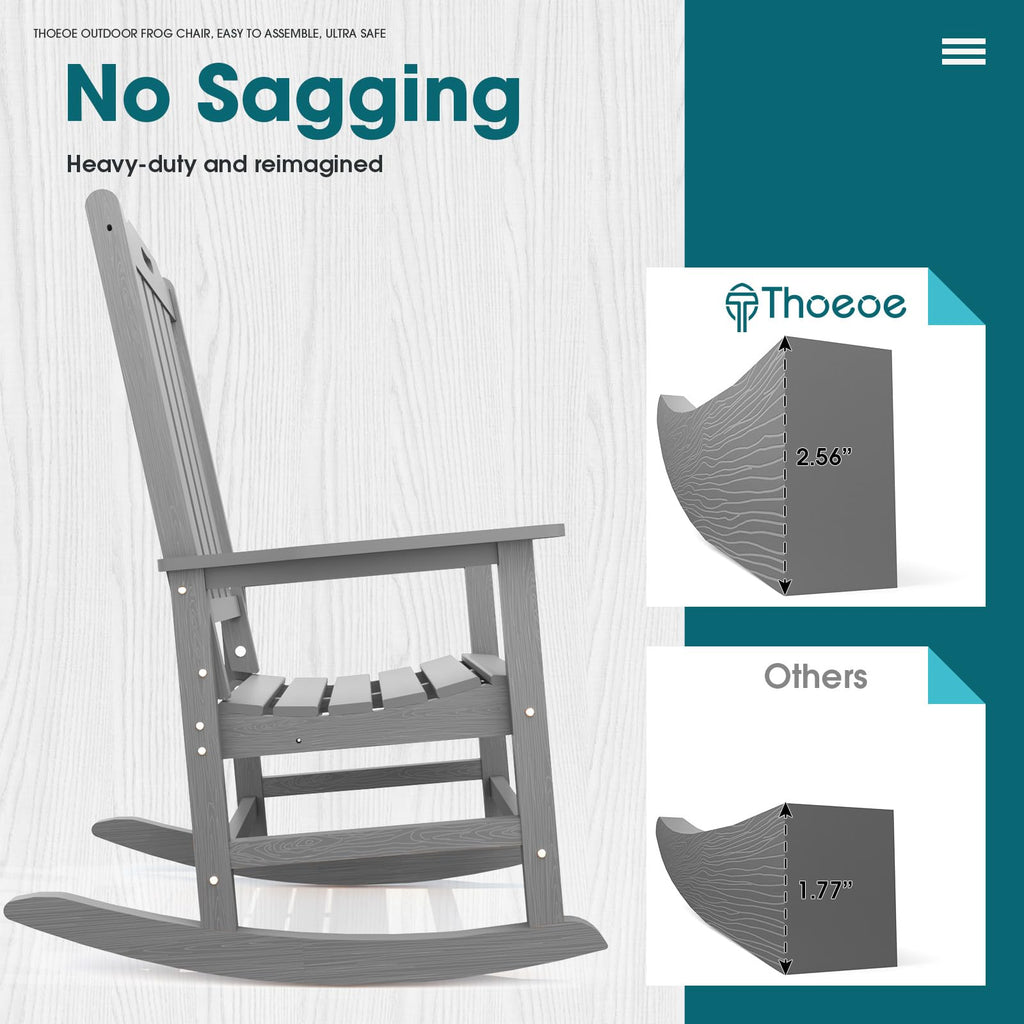 Outdoor Rocking Chair, Oversized HDPE Patio Rockers