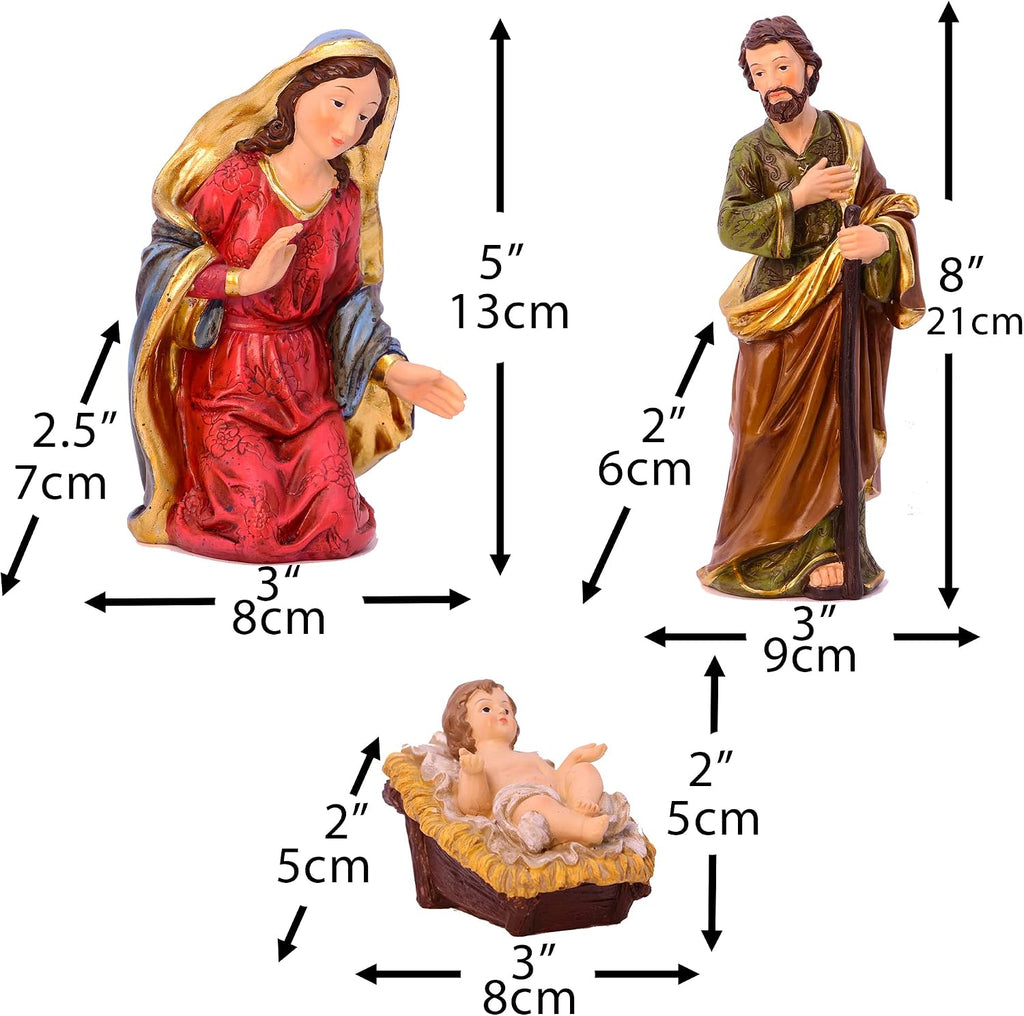 Nativity Set Christmas Scene Set Figurines Statue 8.25 Inch 11 Pcs