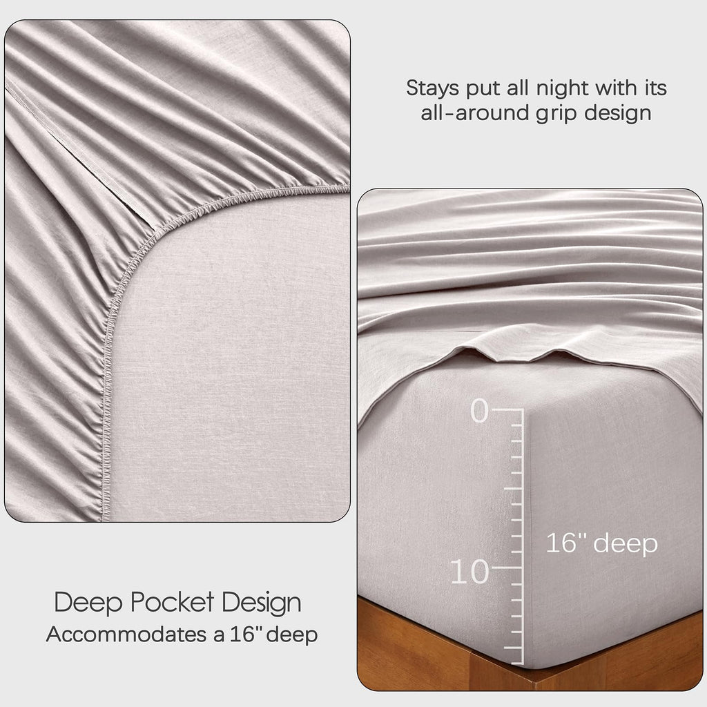 100% French Linen Sheets Queen Size Bed Sheets for Hot Sleepers
