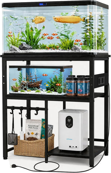 20-37 Gallon Fish Tank Stand, 29 Gallon Aquarium Stand, Black