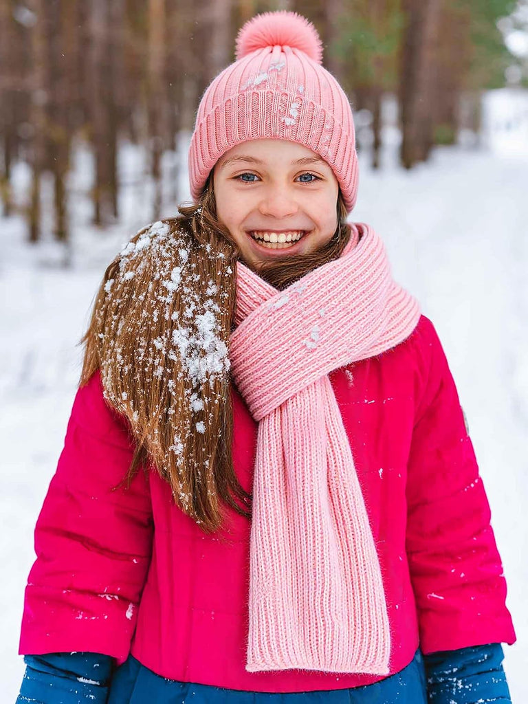 2 Sets Kids Winter Hat Gloves Scarf Set Girls Boys
